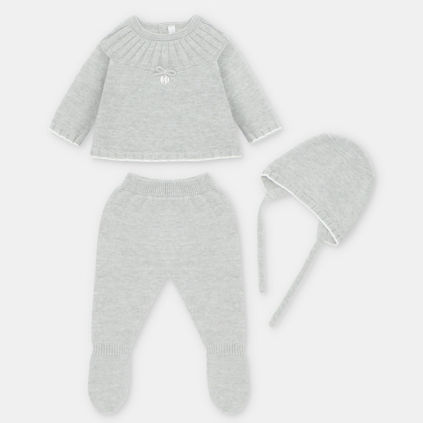 SET SWEATER LEGGINS & BONNET KNIT GIRL CAMBRIDGE004-11284