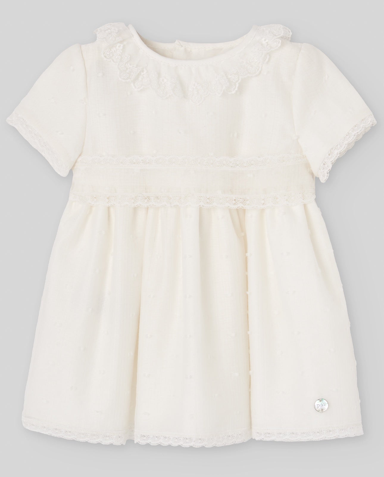 WOVEN INFANT GIRL DRESS "CEREMONIA V26" CREAM
