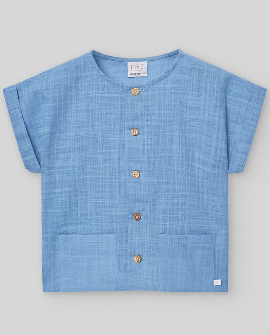 SET WOVEN NEWBORN SHIRT AND SHORT "POMBA"006-152739 + 007-152738 ملابس أطفال