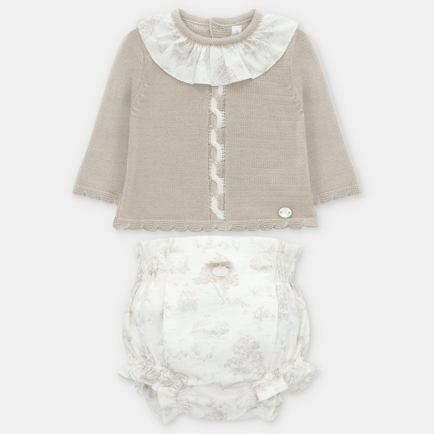 SET SWEATER & NAPPY COVER KNIT & WOVEN GIRL NEWPORT010-30285