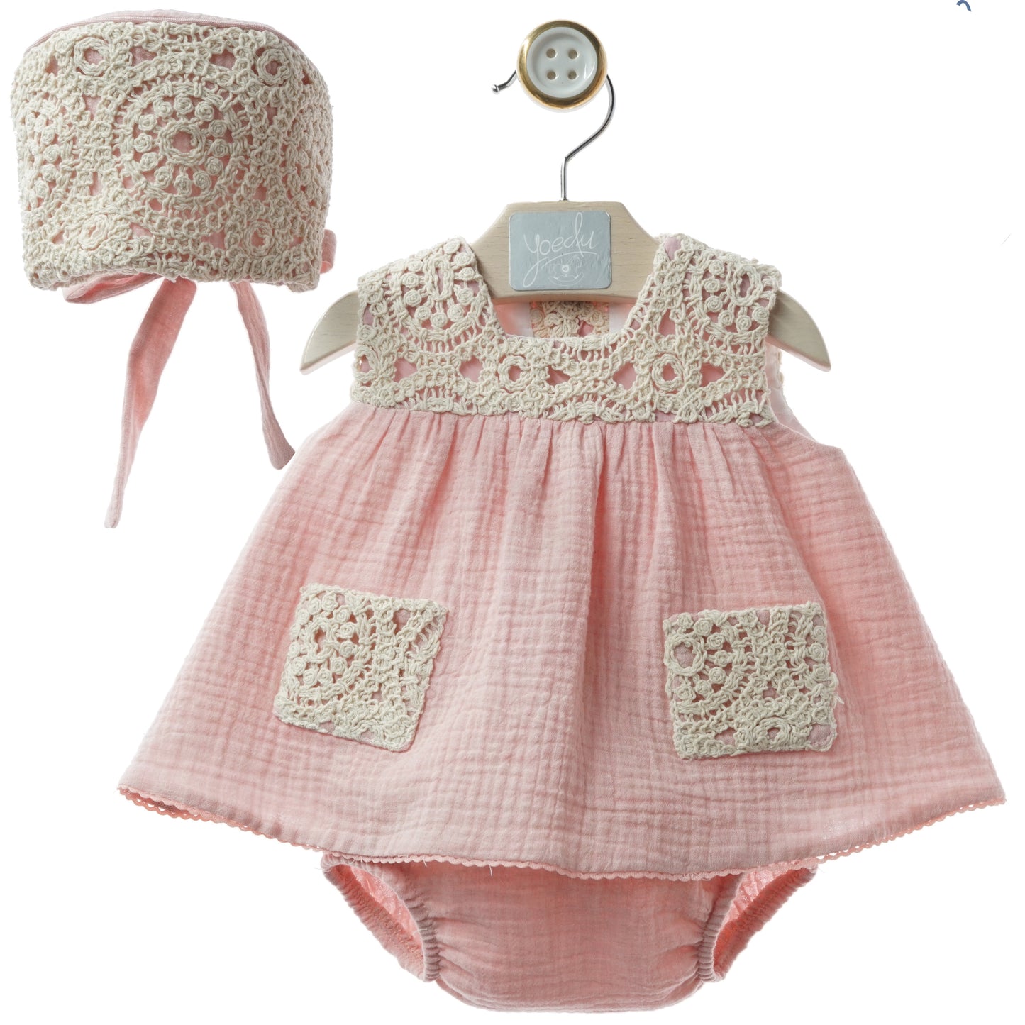 BABY DRESS AND DIAPER COVER WITH HOOD REF. 0150VER-26 "DECORACION"