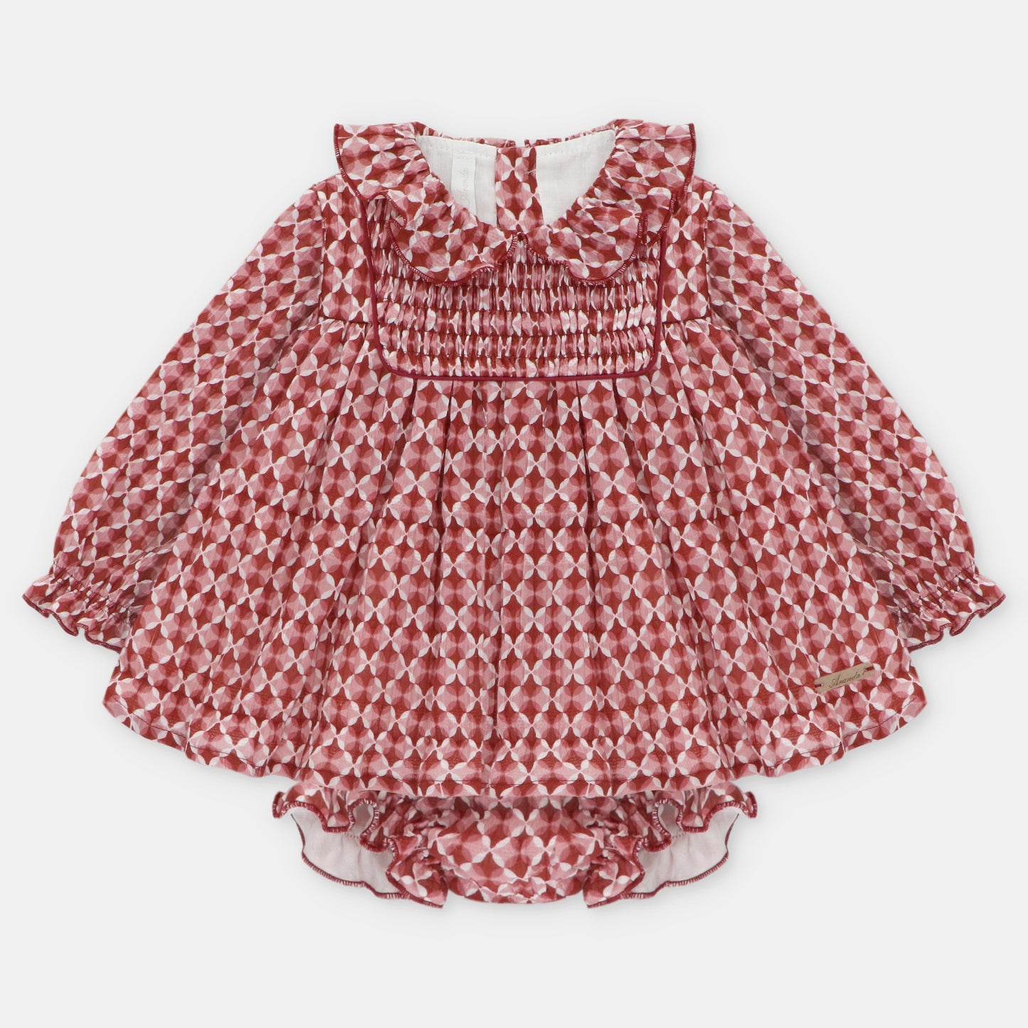 SET DRESS & NAPPY COVER PRINTED WOVEN GIRL046-20284