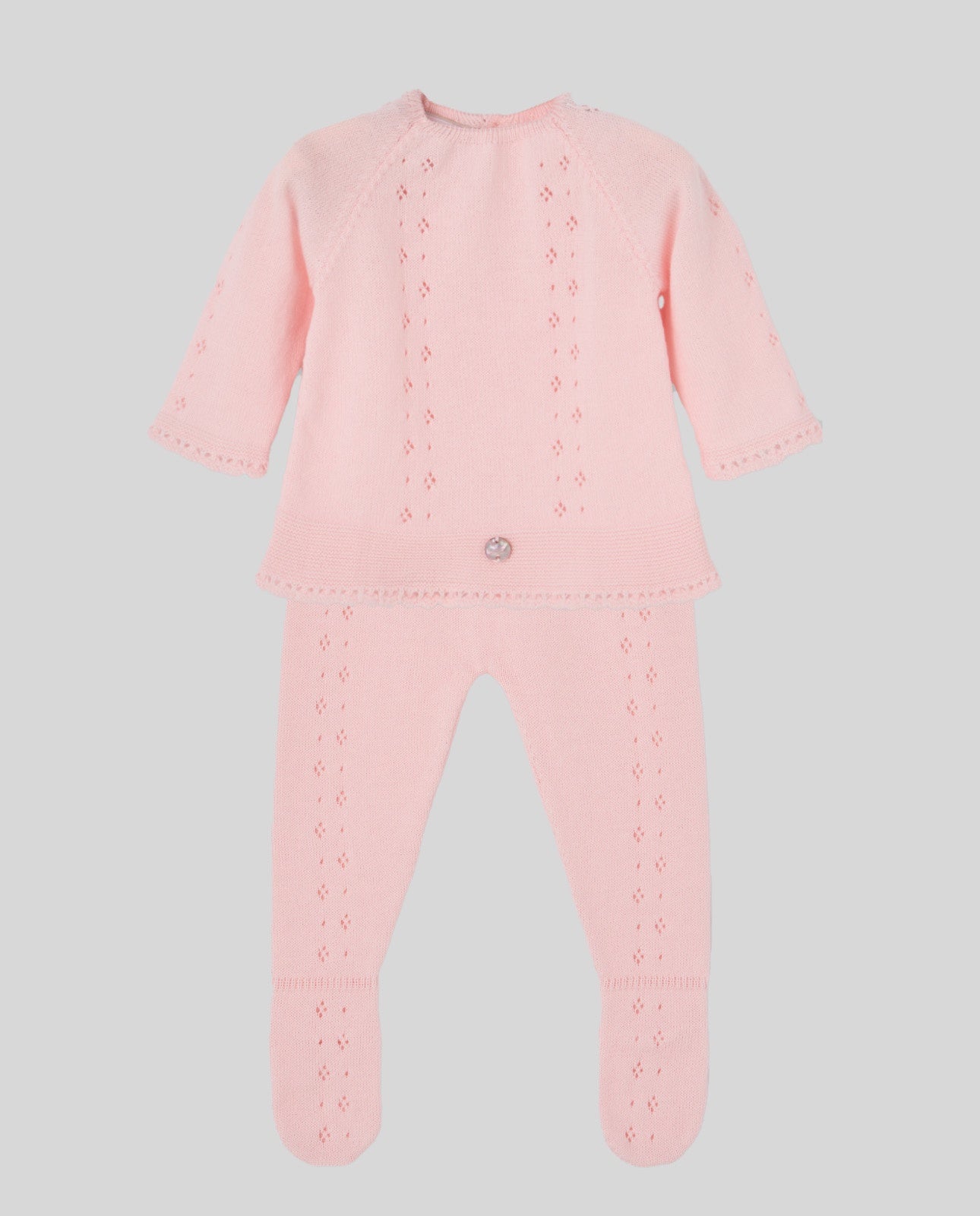 SET KNIT NEWBORN SWEATER 003-123680+ LEGINS 016-123681 "ESSENTIA V26"