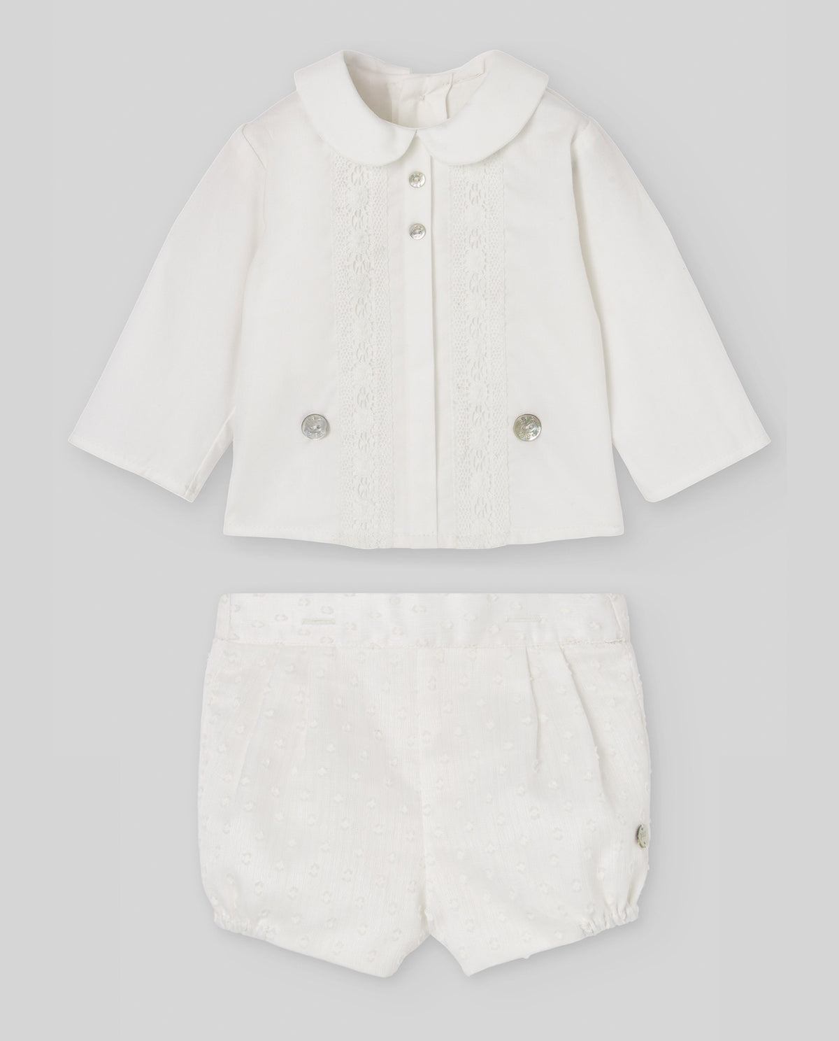 SET WOVEN NEWBORN BLOUSE + SHORTS "PAZ OI