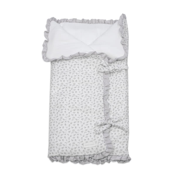 Baby Nest/Blanket Little BloomFlowers Grey