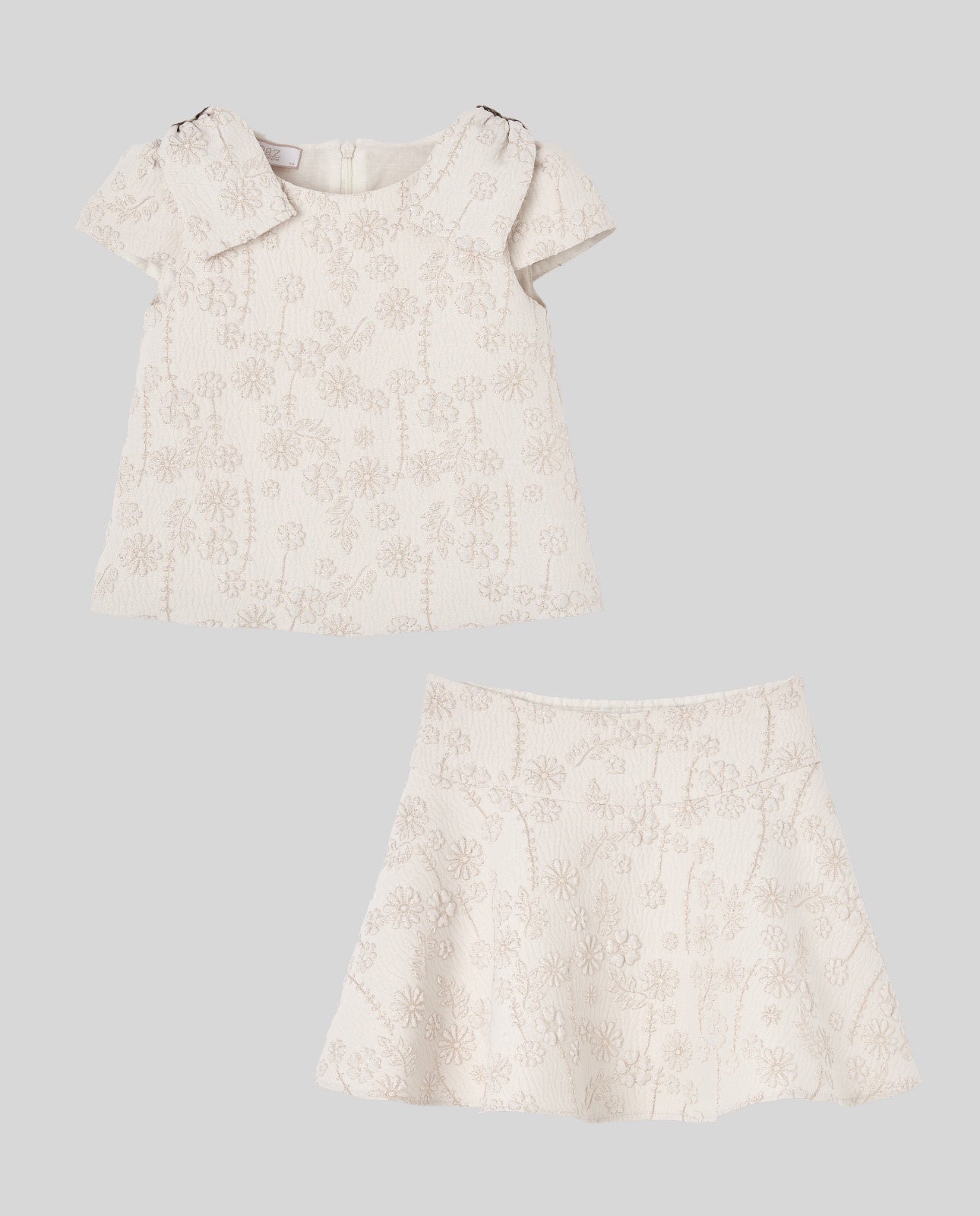 SET WOVEN INFANT GIRL BLOUSE 032-153458+SKIRK 010-153549 "CEREMONIA V26"