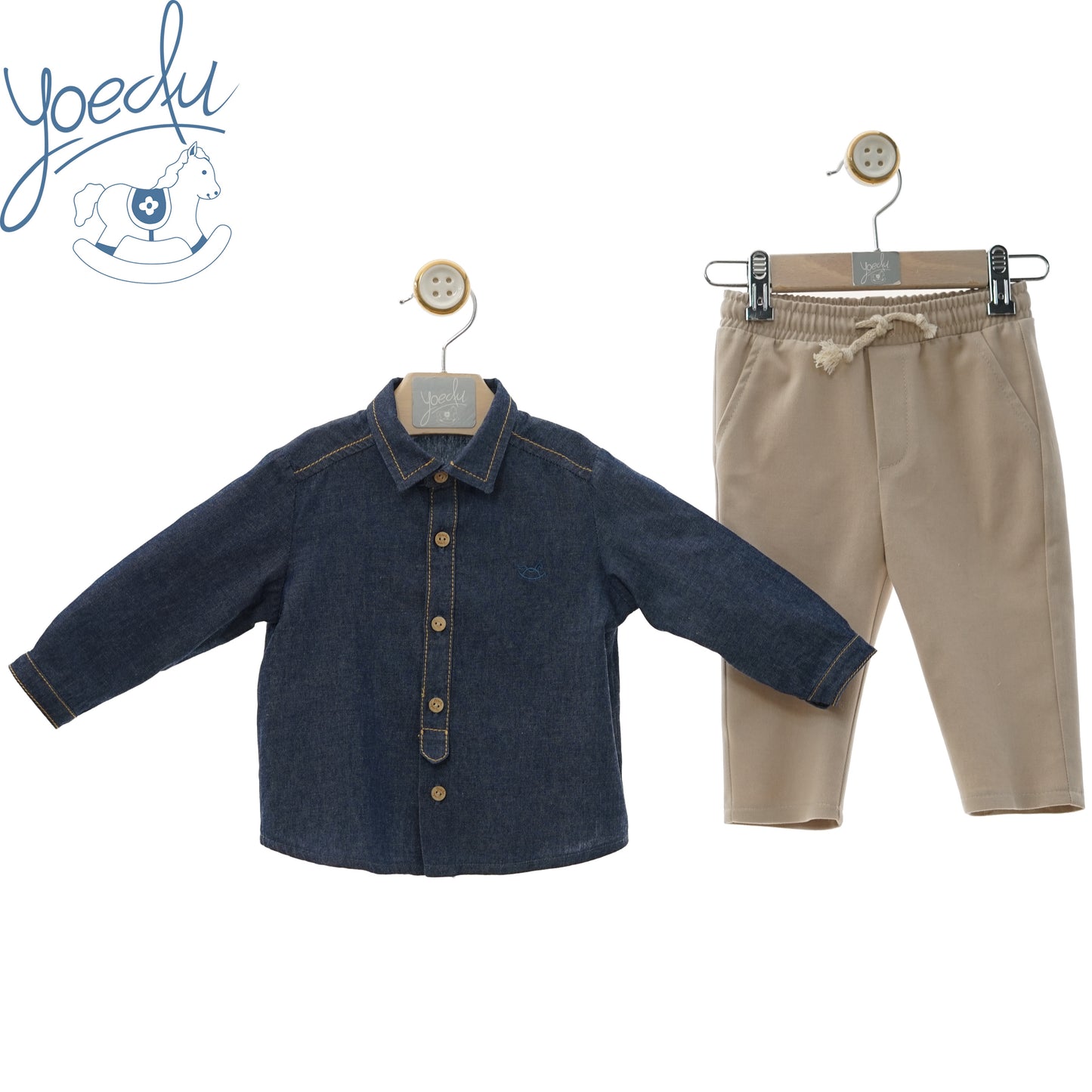 BOY SET (LONG PANTS & SHIRT) REF. 2861INV-24 "TINTA" طقم ملابس ولادي