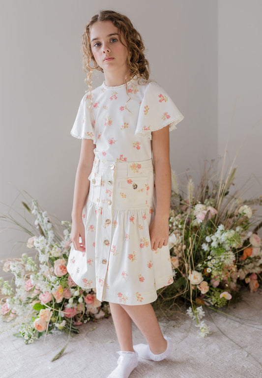 SET SKIRT AND T SHIRT PETITE ROSE ملابس أطفال
