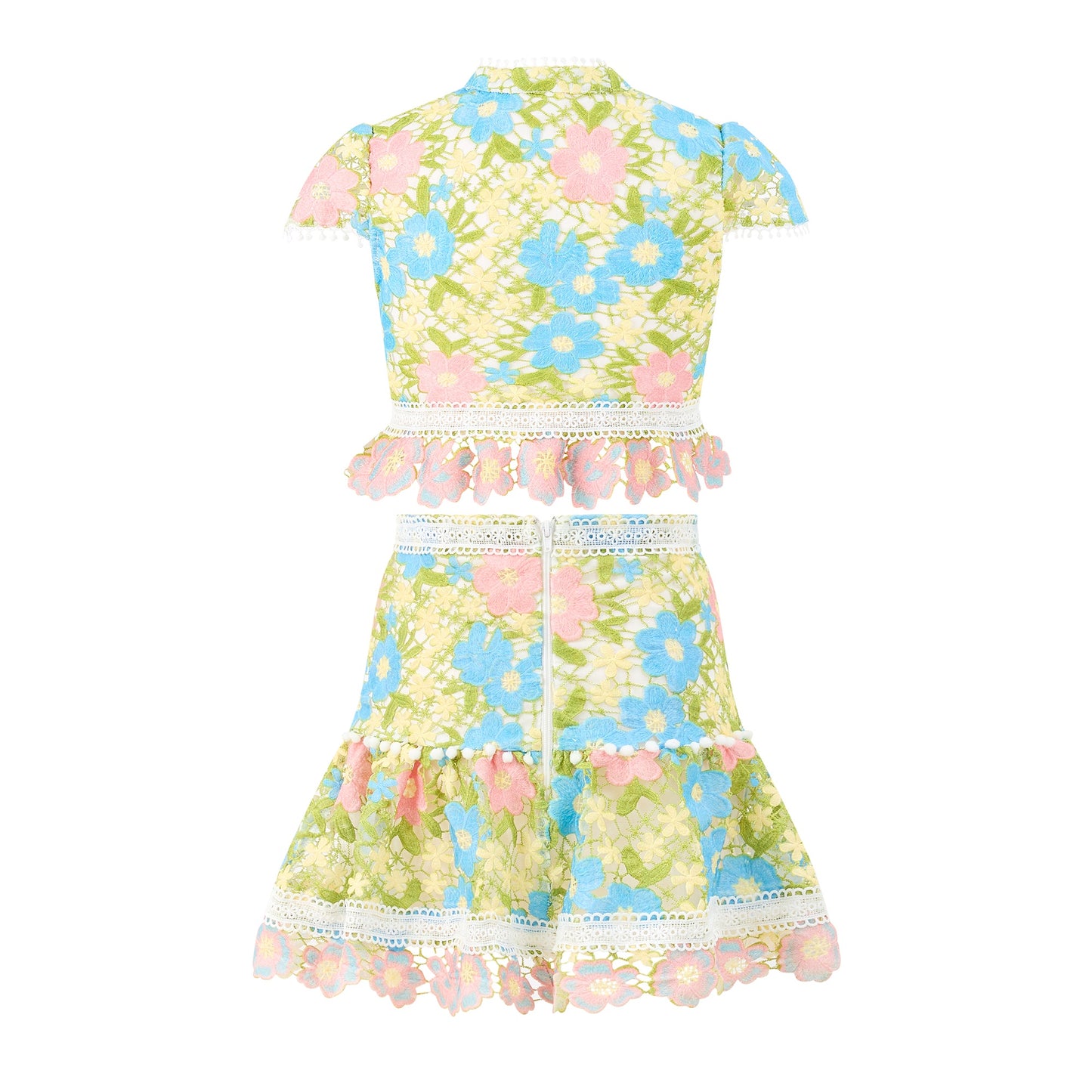 Ellison Embroidered Top And Mini Skirt