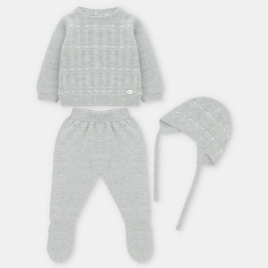 SET SWEATER LEGGINS & BONNET KNIT CANALE UNISEX004-10284