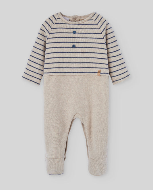 KNIT NEWBORN ROMPER "NOGAL"