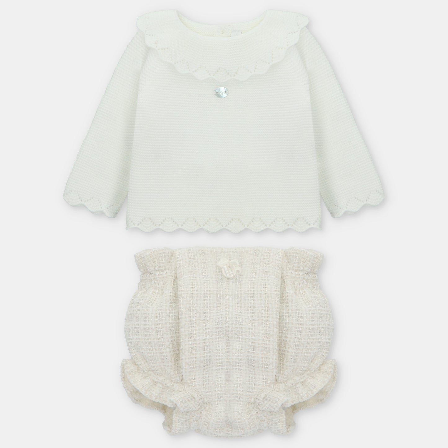 SET SWEATER & NAPPY COVER KNIT & WOVEN GIRL DERBY010-30276