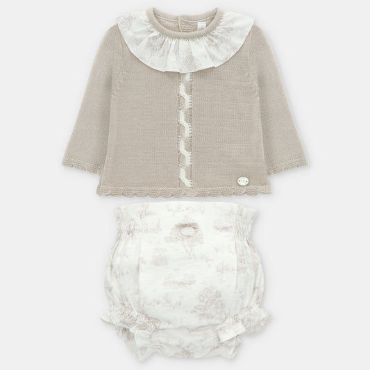 SET SWEATER & NAPPY COVER KNIT & WOVEN GIRL NEWPORT010-30285