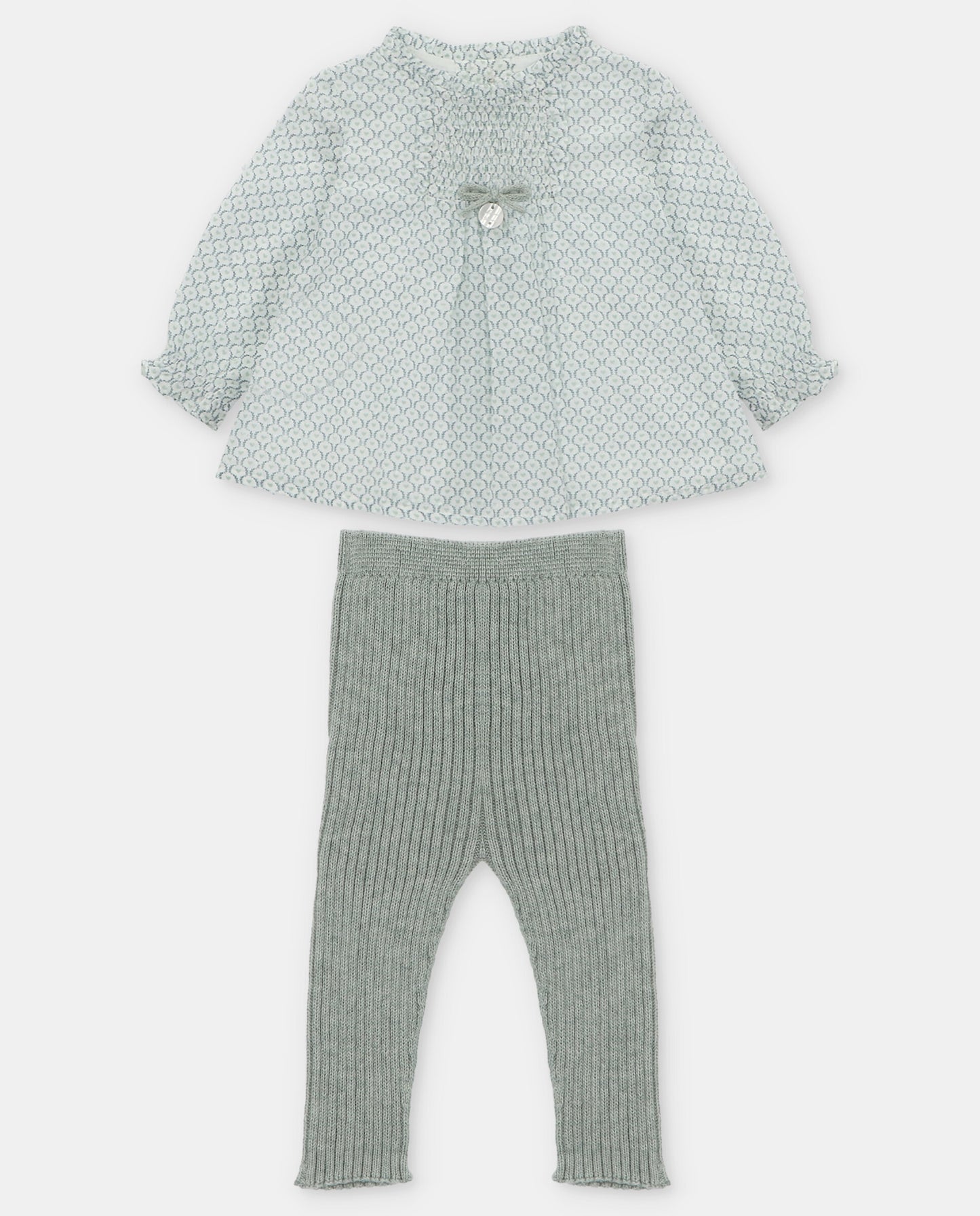 SET BLOUSE & LONG PANTS KNIT & WOVEN GIRL PORCELANA011-30244