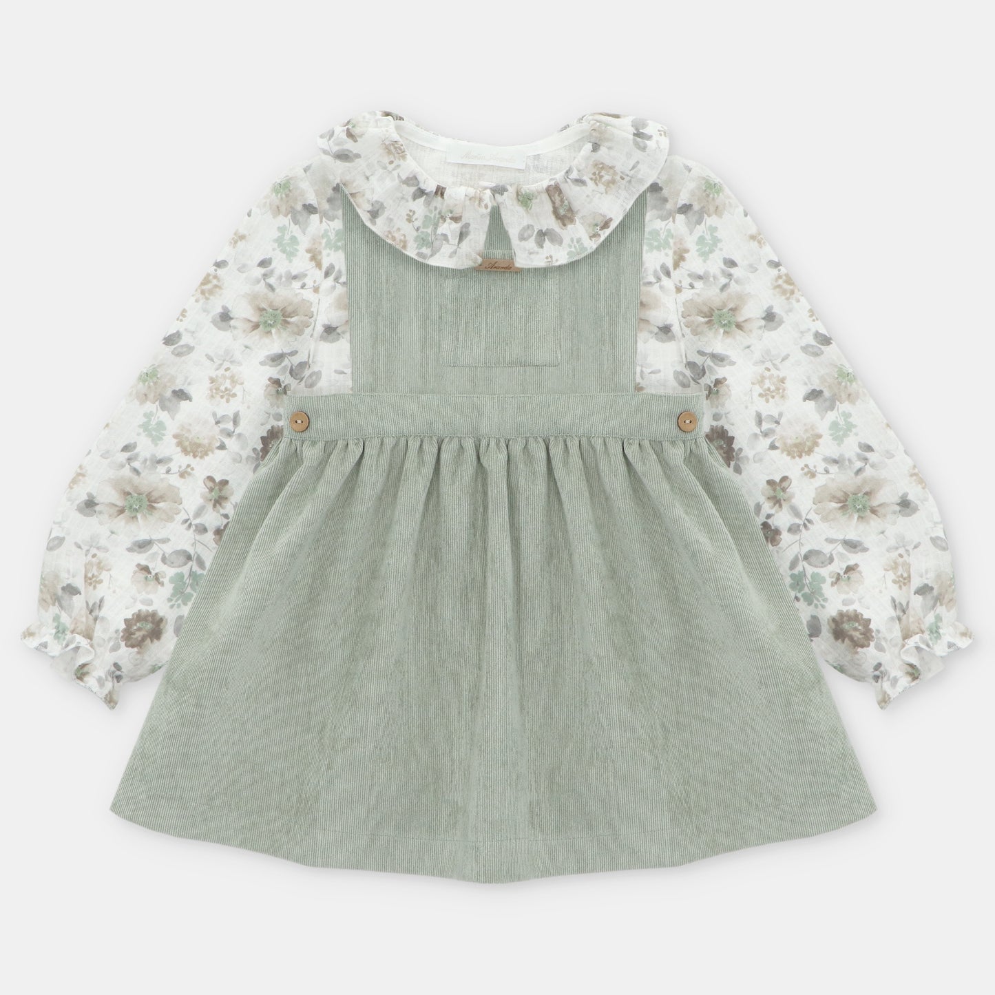 SET BLOUSE & OVERALL WOVEN GIRL YORK014-22280