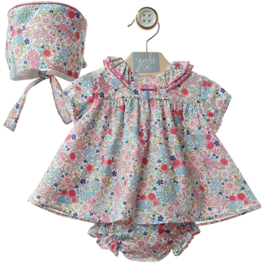 BABY DRESS AND DIAPER COVER WITH HOOD REF. 0147VER-26 "MARMOLINA"ملابس اطفال