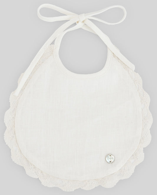 KNIT NEWBORN CEREMONY BABY BIB "ESENCIAL"