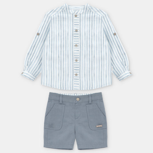 SET SHIRT & SHORTS WOVEN BOY SURREY ملابس اطفال