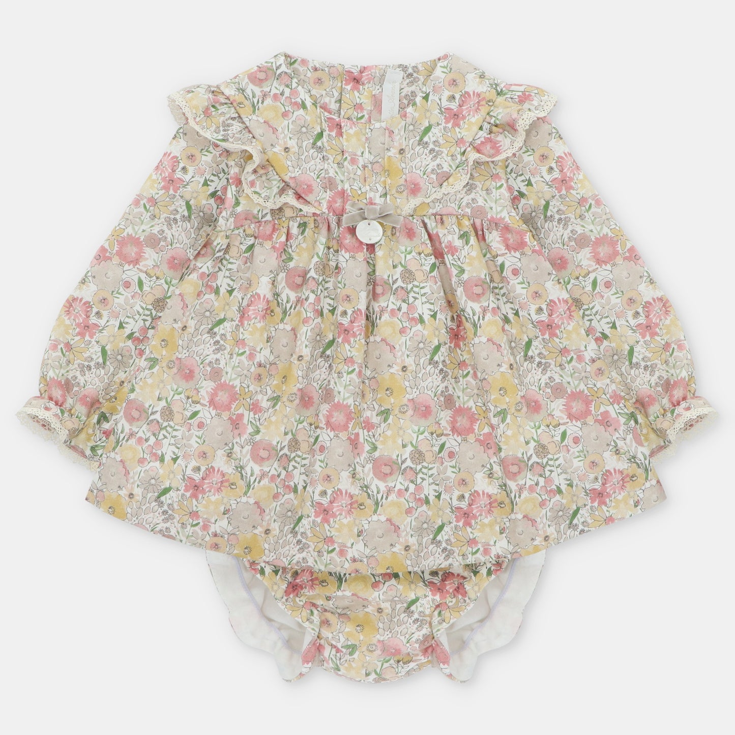 SET DRESS & NAPPY COVER PRINTED WOVEN GIRL046-20287