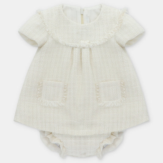 SET DRESS & NAPPY COVER WOVEN GIRL DERBY046-21276