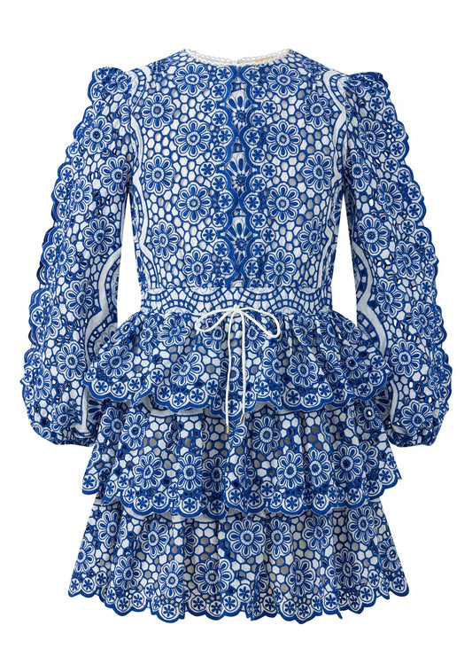 Skyla Sleeve Embroidered Mini Dress