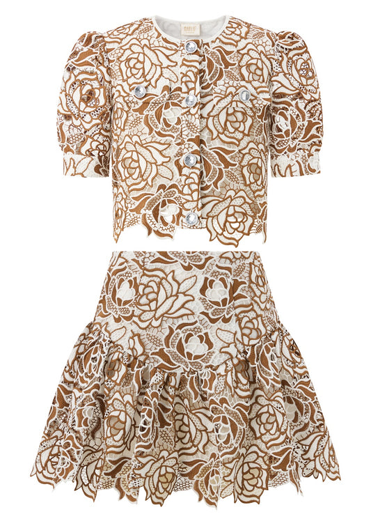 Kimberly Embroidery Jacket with skirt