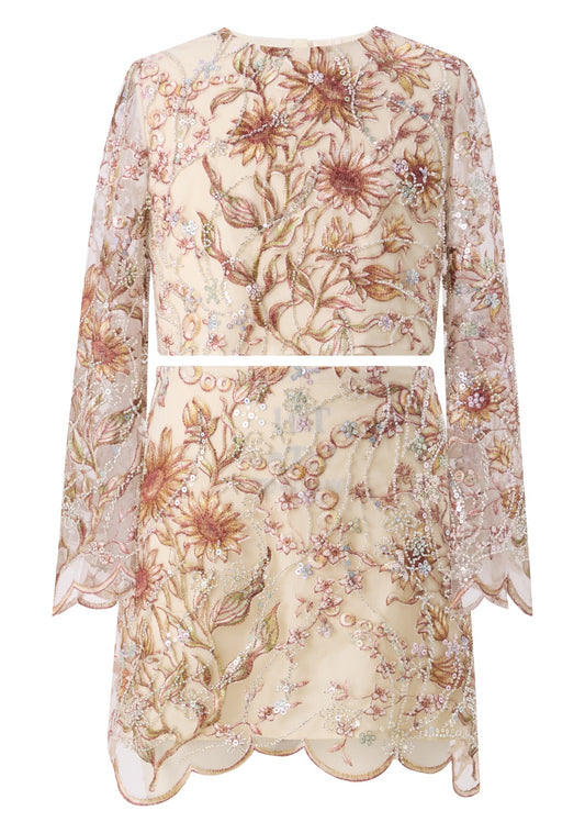 Starla Sequin Embroidery Top with skirt