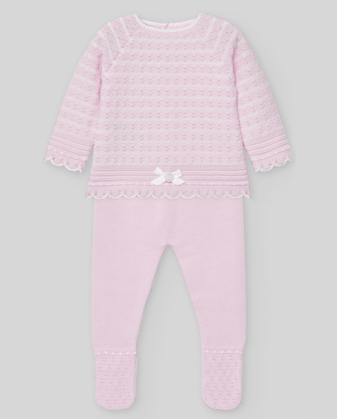SET KNIT NEWBORN SWEATER  003+123518+ LEGGINS 016-123519  "ALBOR"