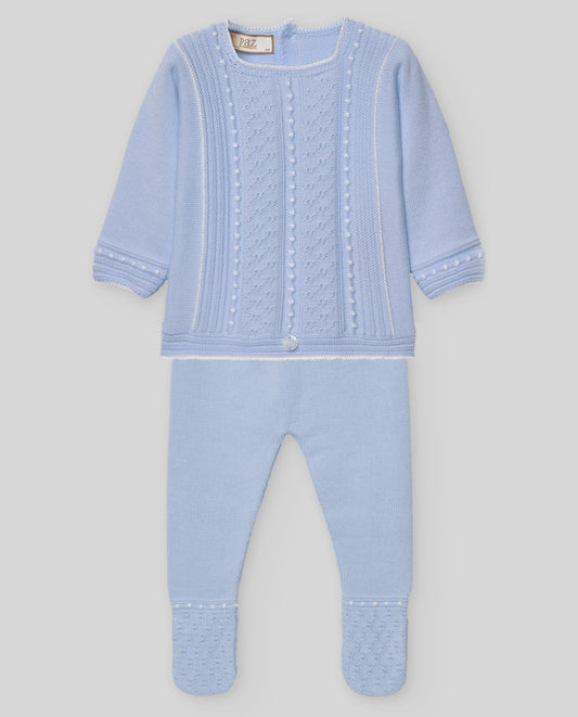 SET KNIT NEWBORN SWEATER 003-123522+LEGGINS 016-123519 "ALBOR"