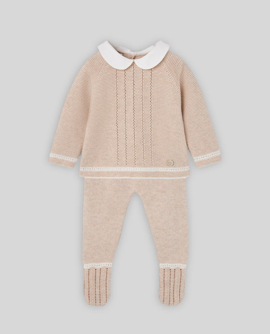 SET KNIT NEWBORN SWEATER + LEGGINS "LUA" 103-124032
