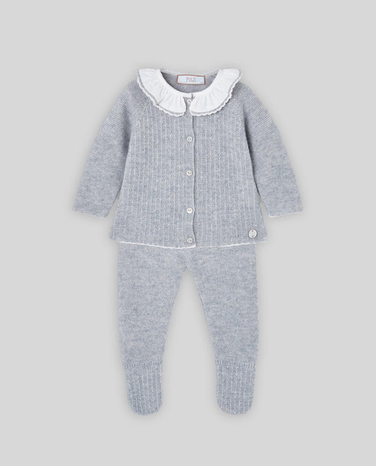 SET KNIT NEWBORN SWEATER + LEGGINS "NEVE"