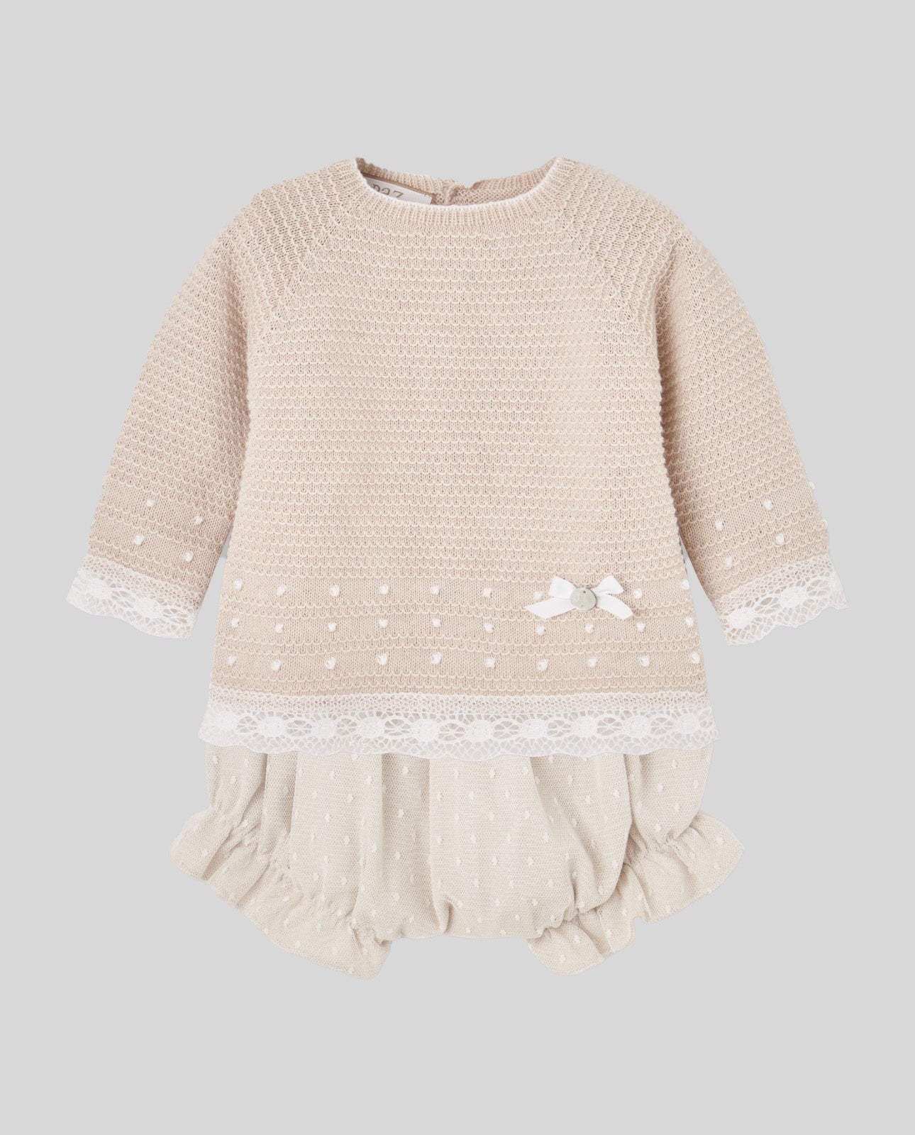 SET KNIT NEWBORN SWEATER 003-123492+KNICKERS 023-153493 "NECTAR"