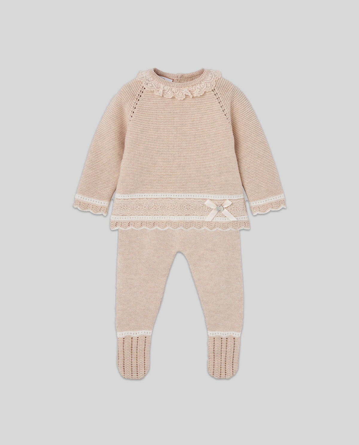 SET KNIT NEWBORN SWEATER + LEGGINS "LUA" 103L 124030