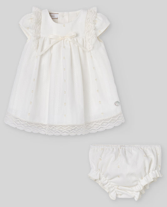 SET WOVEN NEWBORN DRESS 004-153244+ KNICKERS 017-153239  "PAZ V26"