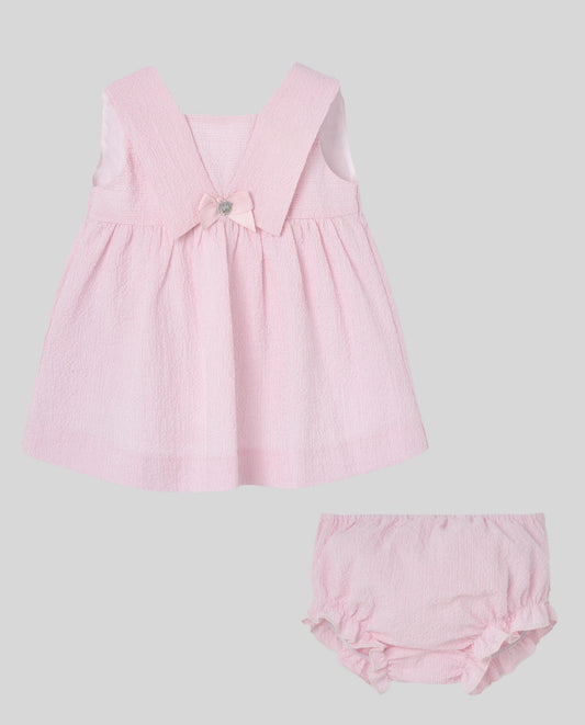 SET WOVEN  NEWBORN DRESS 004-153665+KNICKERS 017-15366 "CANDY"