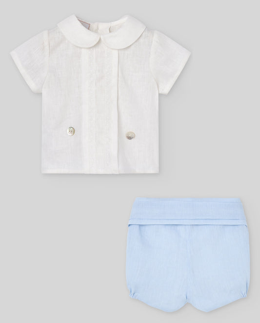 SET WOVEN NEWBORN BLOUSE 006+153265+ SHORTS 007-153267 "ALEGRA"