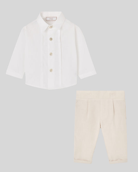 SET WOVEN NEWBORN SHIRT 006-153508+ SHORTS 007-153509 "NECTAR"