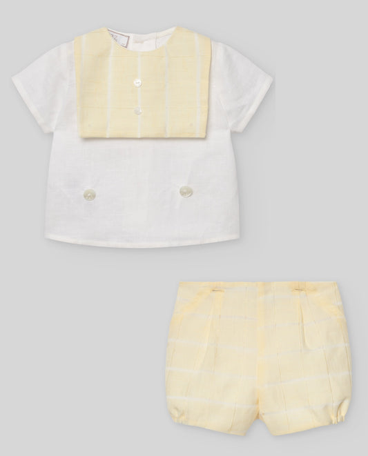 SET WOVEN NEWBORN BLOUSE 006+153533+ SHORTS 007-153534 "ALBOR"
