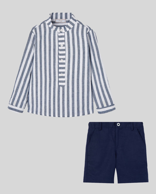 SET WOVEN INFANT BOY SHIRT -006-153547+ SHORTS 007-153548 "ESLORA"