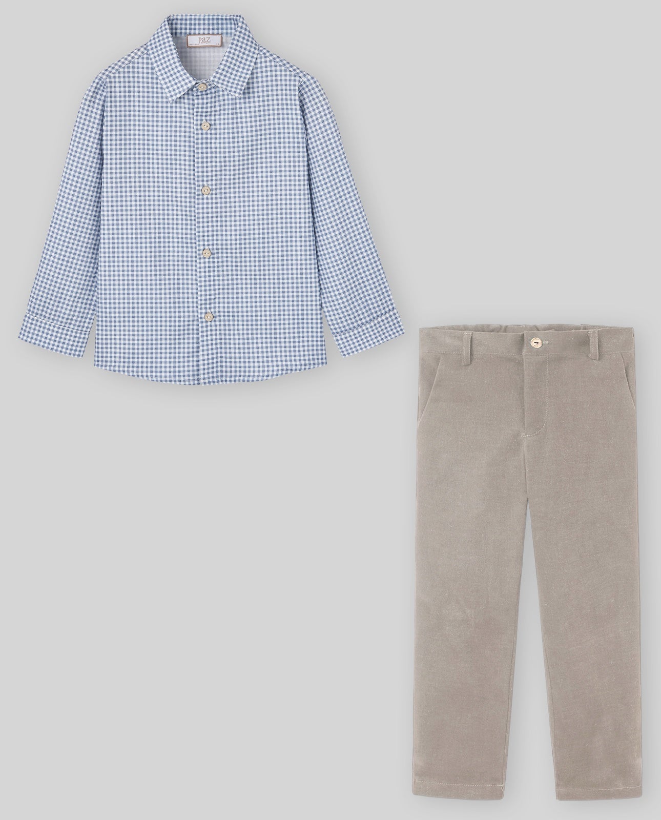 SET WOVEN INFANT BOY SHIRT + TROUSERS "PONTE"