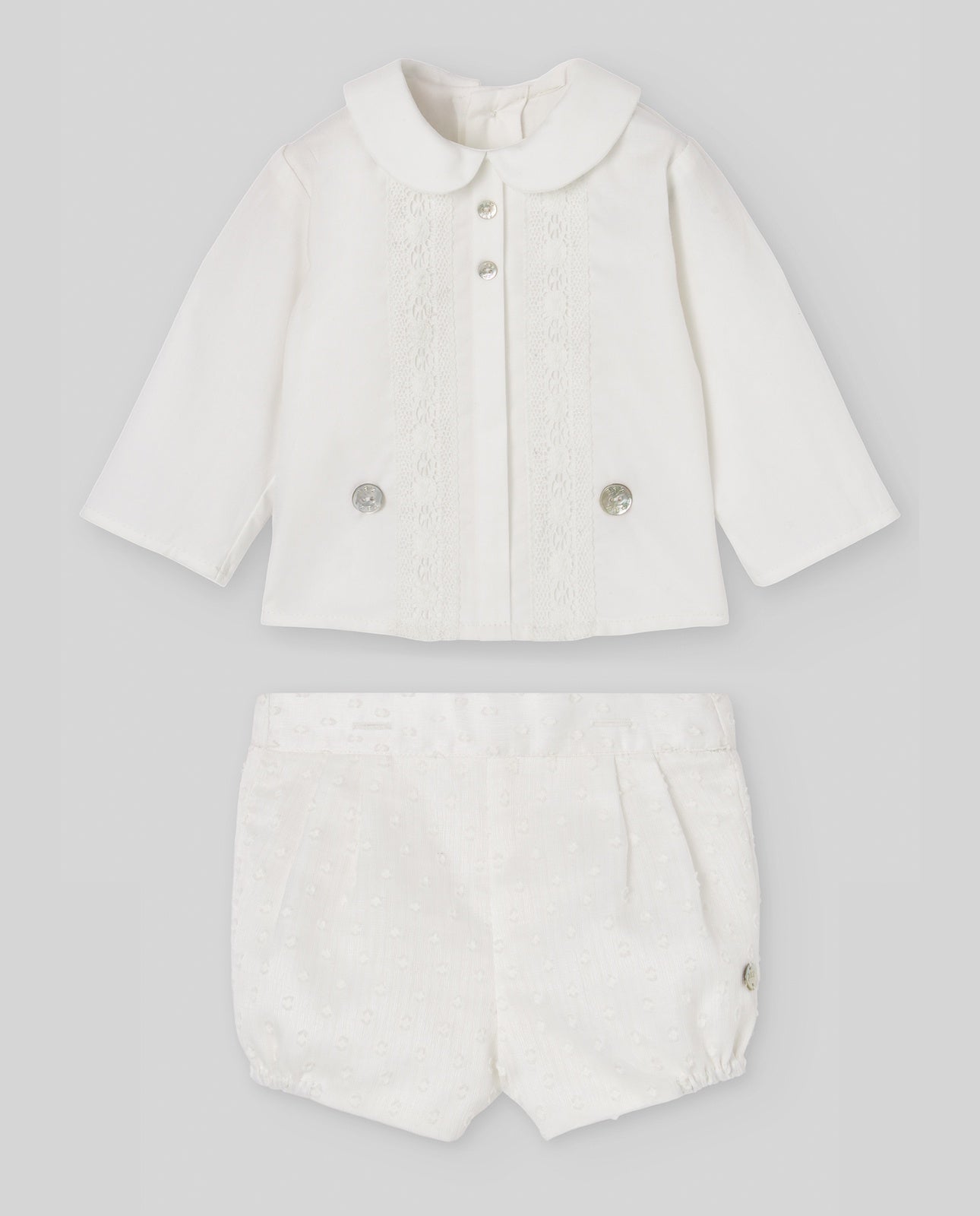 SET WOVEN NEWBORN BLOUSE + SHORTS "PAZ OI