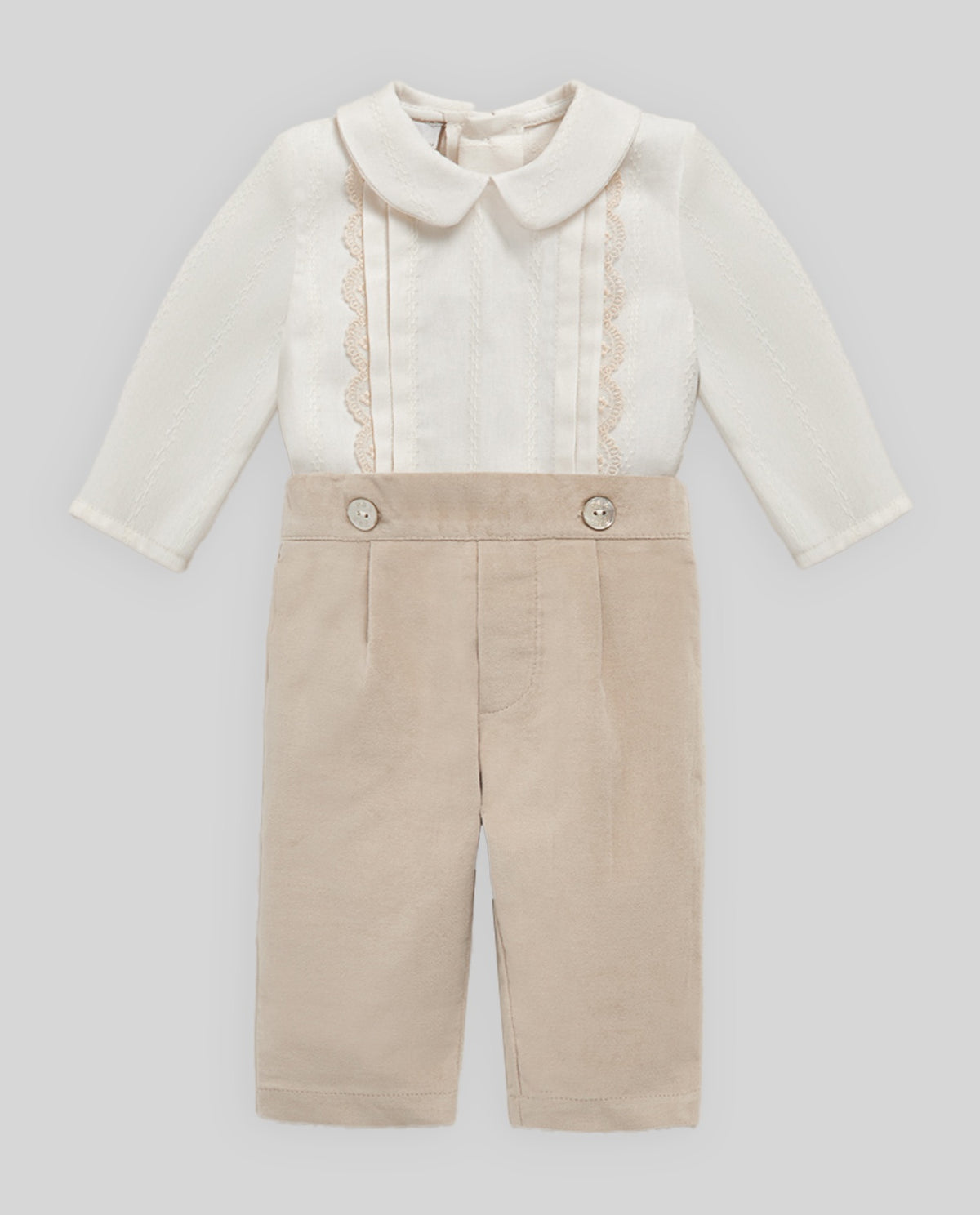 SET WOVEN NEWBORN BLOUSE + TROUSERS "LUA"