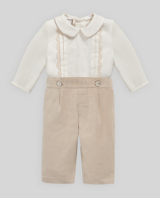 SET WOVEN NEWBORN BLOUSE + TROUSERS "LUA"