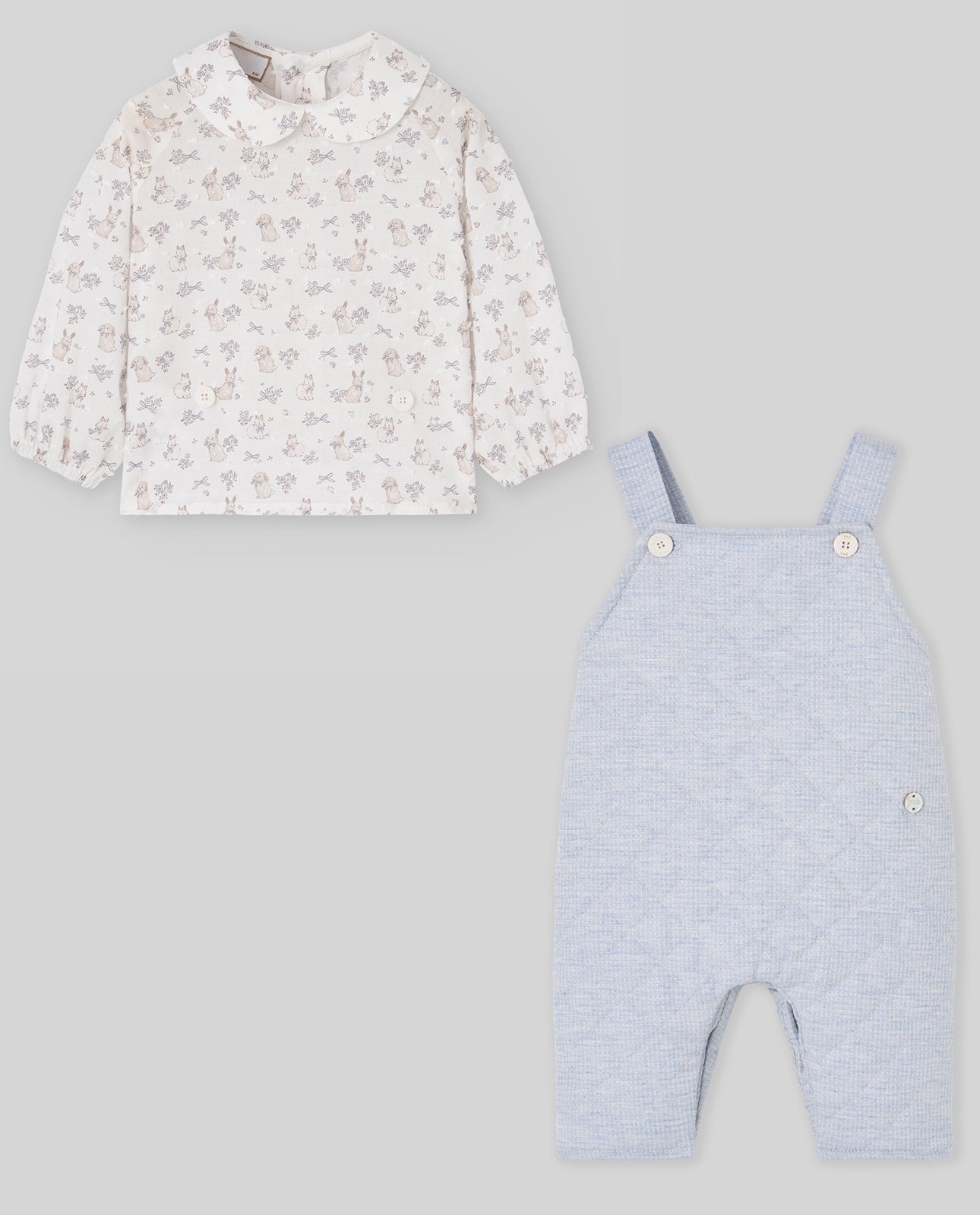 SET WOVEN NEWBORN BLOUSE + TROUSERS "VAL"