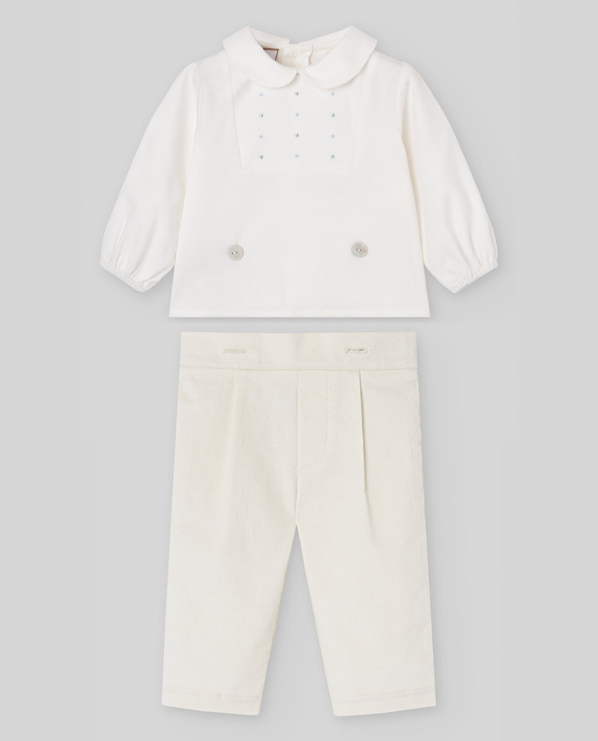 SET WOVEN NEWBORN BLOUSE + TROUSERS "LEIRA" 106L 154146