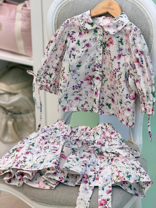 SET T-SHIRT AND SKIRT WHISPY FLORAL