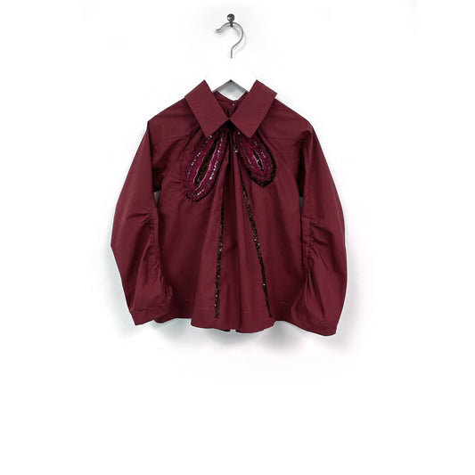 blouse embroidered bow
