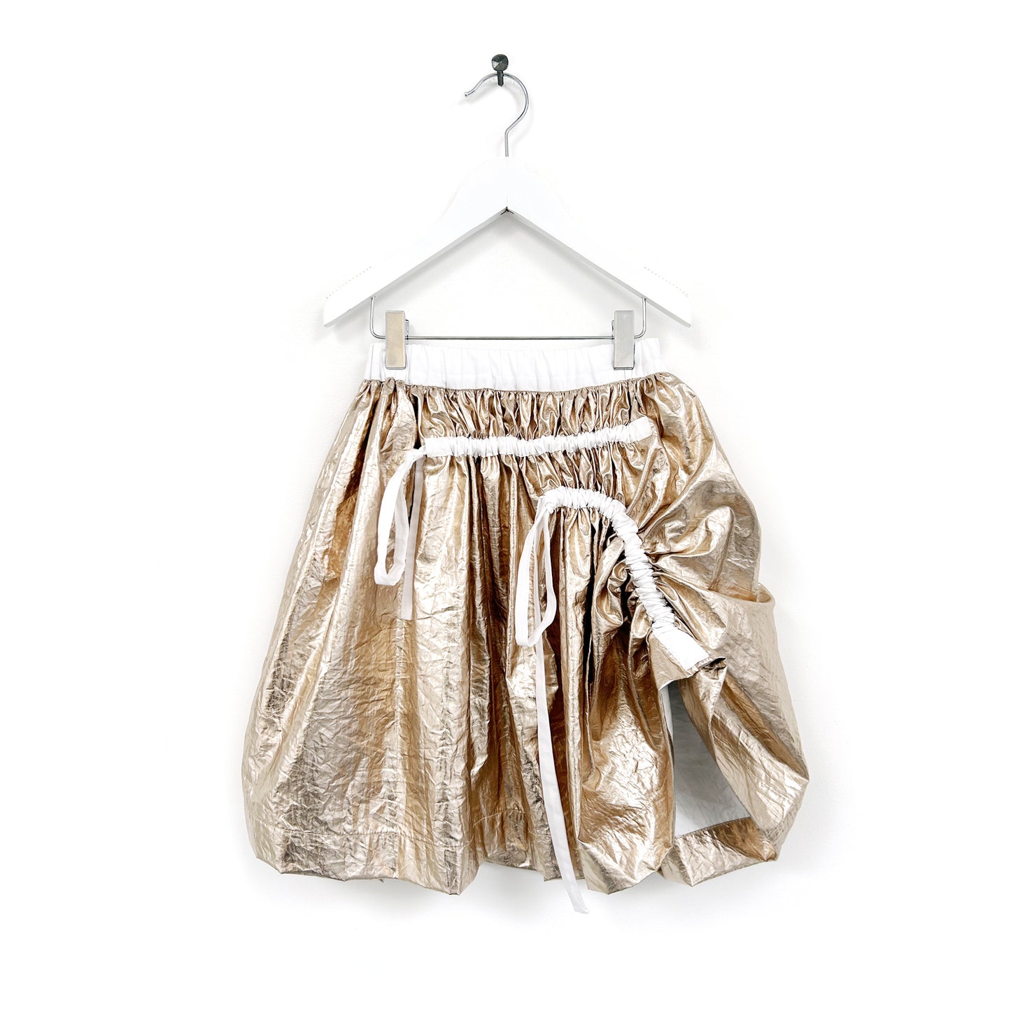 Set skirt and waistcoat with asymmetric tunnels -FOIL