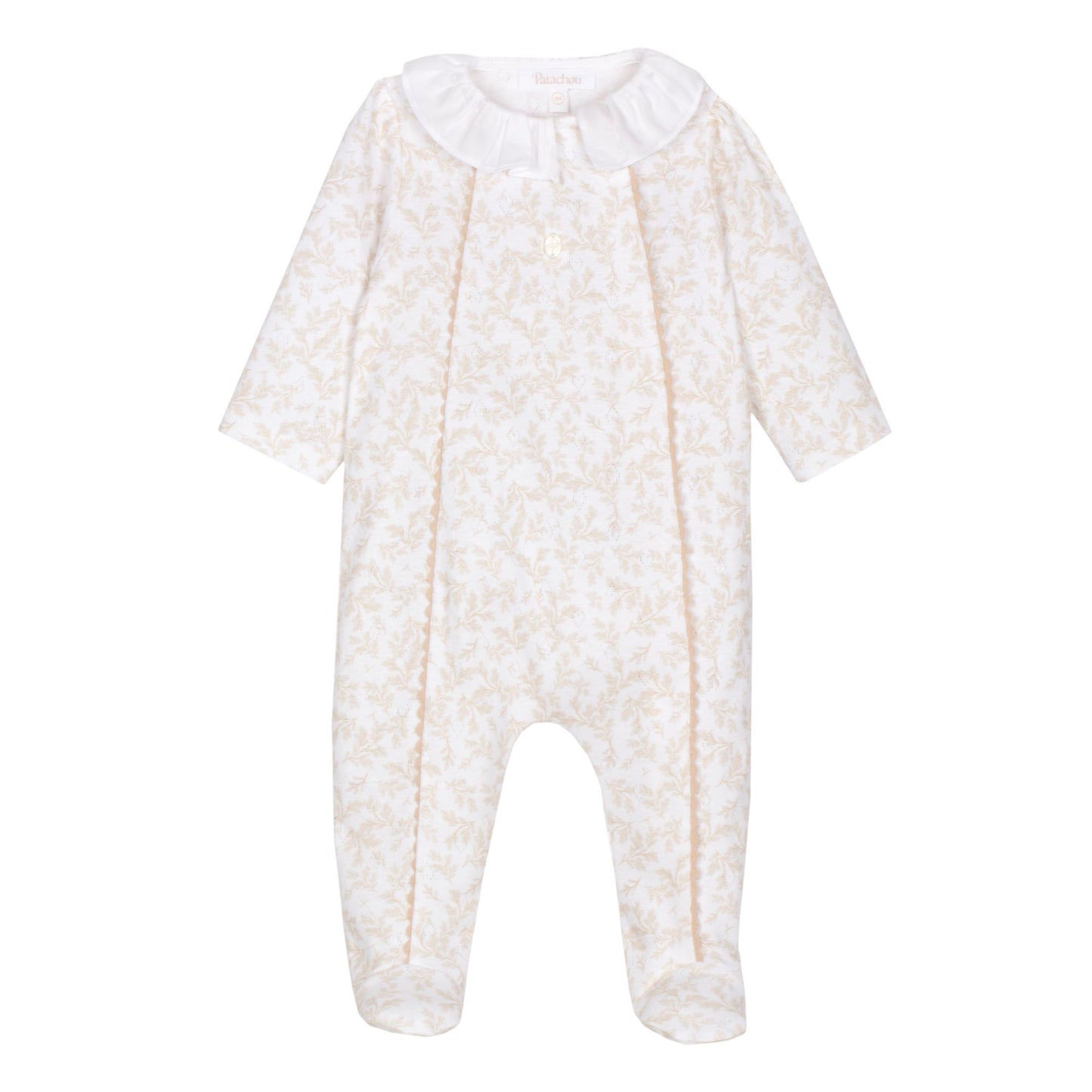 BEIGE TOILE BABY GIRL BABYGROW ملابس اطفال