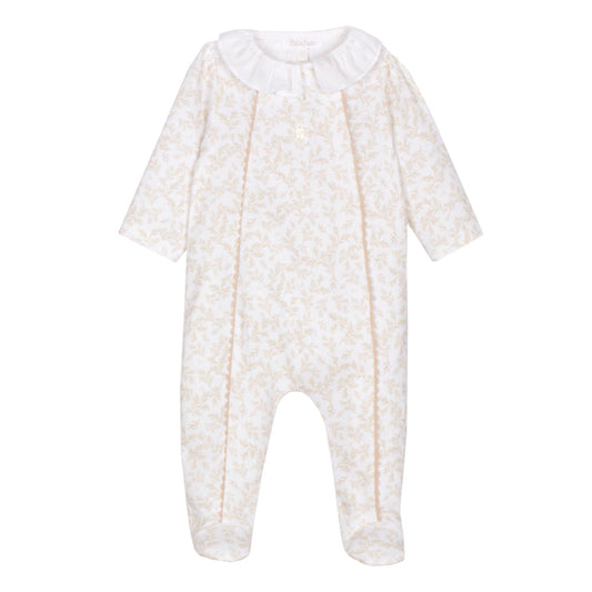 BEIGE TOILE BABY GIRL BABYGROW ملابس اطفال